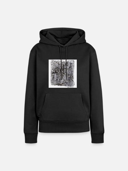 240112 - Frauen Premium Bio Hoodie - Schwarz