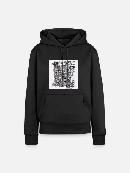 240110 - Frauen Premium Bio Hoodie - Schwarz