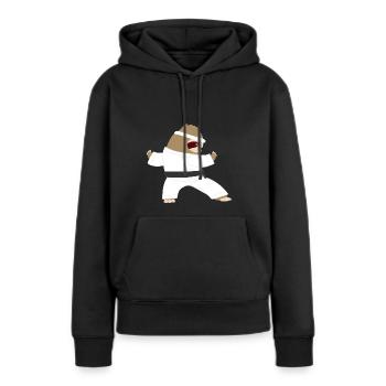 Faultier Karate Taekwondo Aikido Wingtsun Geschenk - Frauen Premium Bio Hoodie - Schwarz - Vorne - Julia (174cm)