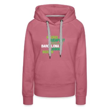 VILLES EUROPEENNES - Sweat à capuche Premium bio Femme - mauve - Devant - Isabella (175cm)