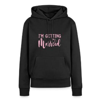 Je me marie Fête de fiançailles Cadeau de contrepartie - Sweat à capuche Premium bio Femme - noir - Devant - Julia (174cm)