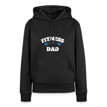 Fitness Sport Papa Haltère - Sweat à capuche Premium bio Femme - noir - Devant - Julia (174cm)