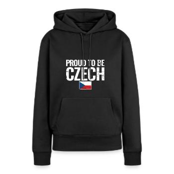 Fier d’être tchèque République tchèque Drapeau tchèque - Sweat à capuche Premium bio Femme - noir - Devant - Julia (174cm)