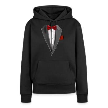 Tuxedo Tie Designs Tux red - Frauen Premium Bio Hoodie - Schwarz - Vorne - Julia (174cm)