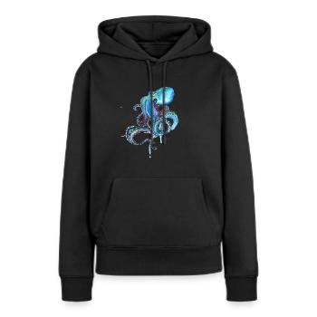 kraake oktopus tentakal illu fisch tintenfisch ora - Sweat à capuche Premium bio Femme - noir - Devant - Julia (174cm)
