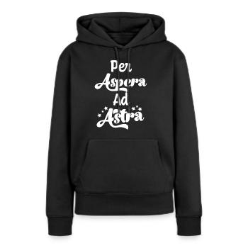 Per Aspera Ad Astra Lateinischer Spruch Latein - Frauen Premium Bio Hoodie - Schwarz - Vorne - Julia (174cm)