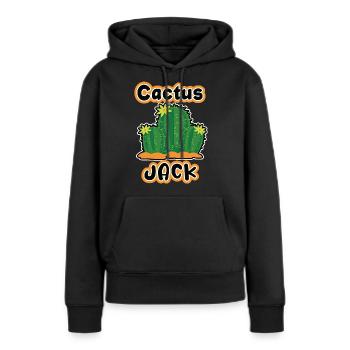 Cactus JACK - Sweat à capuche Premium bio Femme - noir - Devant - Julia (174cm)