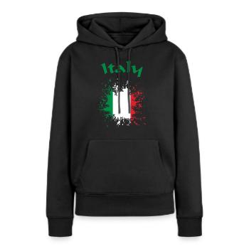 Italie Italie Italie - Sweat à capuche Premium bio Femme - noir - Devant - Julia (174cm)