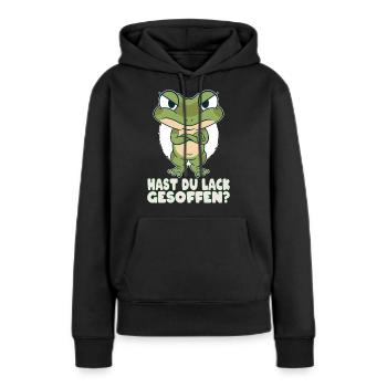 Hast du Lack gesoffen Frosch Spruch Geschenk - Frauen Premium Bio Hoodie - Schwarz - Vorne - Julia (174cm)