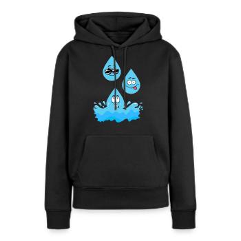 Goutte d'eau - Sweat à capuche Premium bio Femme - noir - Devant - Julia (174cm)