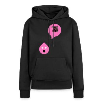 Hey Sorry Cool Supercool Dude Geist Bubble - Frauen Premium Bio Hoodie - Schwarz - Vorne - Julia (174cm)