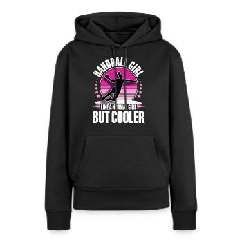 Handball Handballerin Frauen Handball - Frauen Premium Bio Hoodie - Schwarz - Vorne - Julia (174cm)