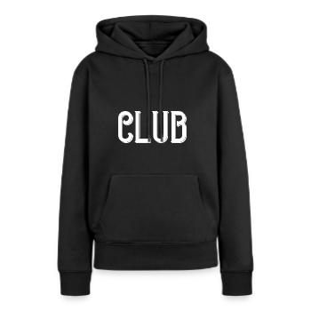 Club - Sweat à capuche Premium bio Femme - noir - Devant - Julia (174cm)