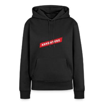 Aventure - Sweat à capuche Premium bio Femme - noir - Devant - Julia (174cm)