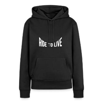Rouler pour vivre - Sweat à capuche Premium bio Femme - noir - Devant - Julia (174cm)
