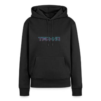 TECHNO DJ EDM Musik Acid House Rave Musikfestival - Frauen Premium Bio Hoodie - Schwarz - Vorne - Julia (174cm)