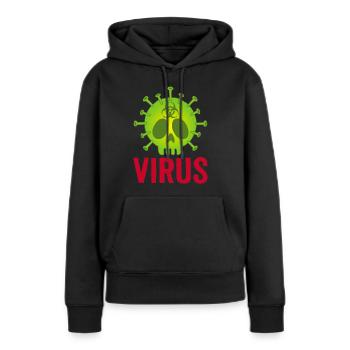 Todeskopf Virus - Frauen Premium Bio Hoodie - Schwarz - Vorne - Julia (174cm)