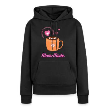 Powered by love and caffeine - Frauen Premium Bio Hoodie - Schwarz - Vorne - Julia (174cm)