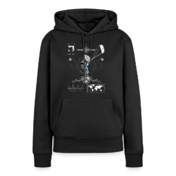 Kiteboarder - Sweat à capuche Premium bio Femme - noir - Devant - Julia (174cm)