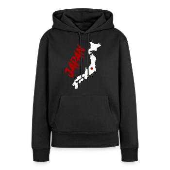 Japon - Sweat à capuche Premium bio Femme - noir - Devant - Julia (174cm)