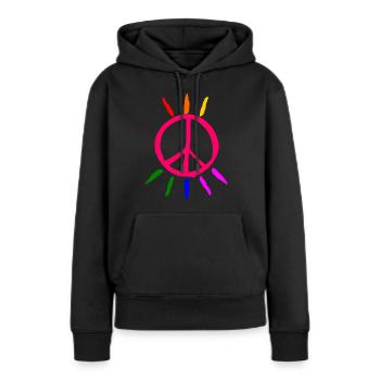 lgbt Peacezeichen - Frauen Premium Bio Hoodie - Schwarz - Vorne - Julia (174cm)