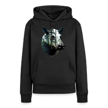 Tapir - Sweat à capuche Premium bio Femme - noir - Devant - Julia (174cm)
