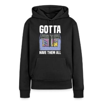 Karten sammler - Frauen Premium Bio Hoodie - Schwarz - Vorne - Julia (174cm)