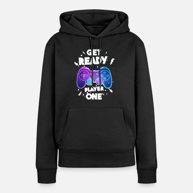 Préparez-vous Player One - Sweat à capuche Premium bio Femme - noir