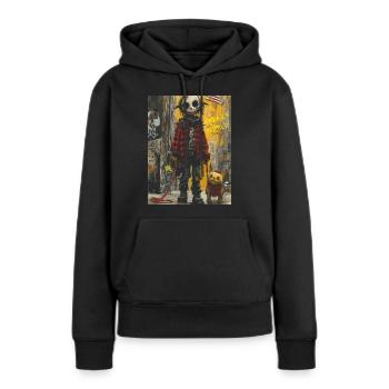 Freaky World - Skull, Totenkopf - Frauen Premium Bio Hoodie - Schwarz - Vorne - Julia (174cm)