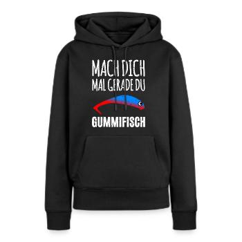 Gummifisch Angler - Frauen Premium Bio Hoodie - Schwarz - Vorne - Julia (174cm)