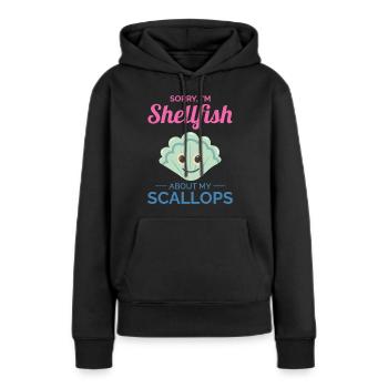 Pétoncles Coquillages Collector Beachcomber Crustacés - Sweat à capuche Premium bio Femme - noir - Devant - Julia (174cm)