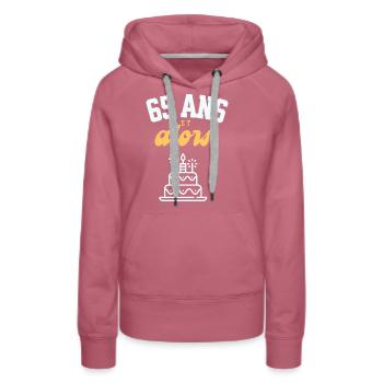 65 ans et alors anniversaire - Sweat à capuche Premium bio Femme - mauve - Devant - Isabella (175cm)