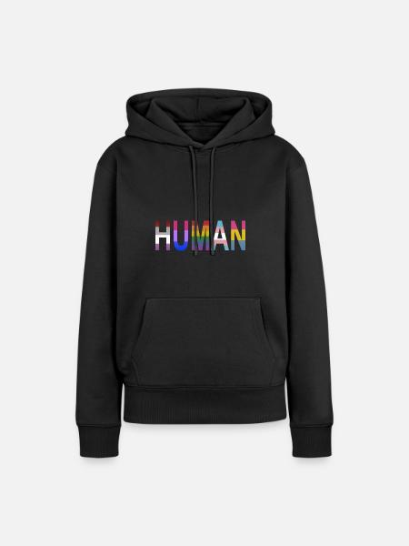 HUMAN - Frauen Premium Bio Hoodie - Schwarz