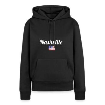NASHVILLE - Frauen Premium Bio Hoodie - Schwarz - Vorne - Julia (174cm)