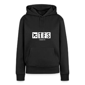 FLUGHAFEN TENERIFFA - TFS - Frauen Premium Bio Hoodie - Schwarz - Vorne - Julia (174cm)