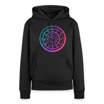 Voyage dans le temps - Sweat à capuche Premium bio Femme - noir - Devant - Julia (174cm)