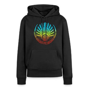 aztec Maya kalender Inka - Frauen Premium Bio Hoodie - Schwarz - Vorne - Julia (174cm)