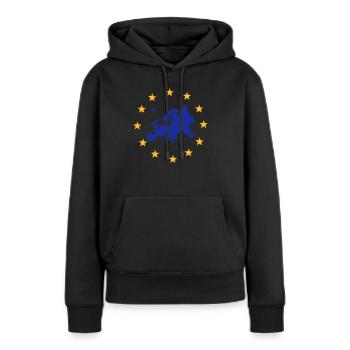 Europe - Sweat à capuche Premium bio Femme - noir - Devant - Julia (174cm)