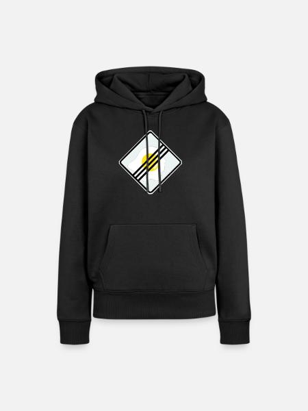 Verkehrszeichendesign: Ei. - Frauen Premium Bio Hoodie - Schwarz