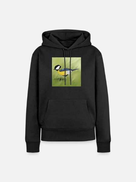 Kohlmeise - Frauen Premium Bio Hoodie - Schwarz