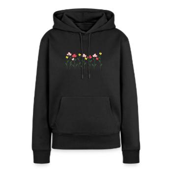 Nature design - flowers meadow - Women’s Premium Organic Hoodie - black - Front - Julia (174cm)