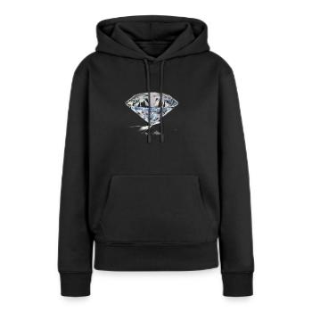 diamant - Frauen Premium Bio Hoodie - Schwarz - Vorne - Julia (174cm)
