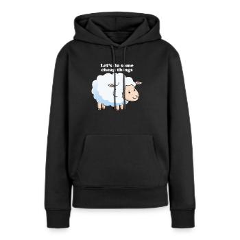 Mouton sait - Sweat à capuche Premium bio Femme - noir - Devant - Julia (174cm)