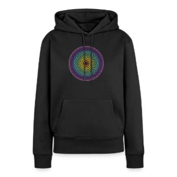 Torus Yantra - Sweat à capuche Premium bio Femme - noir - Devant - Julia (174cm)