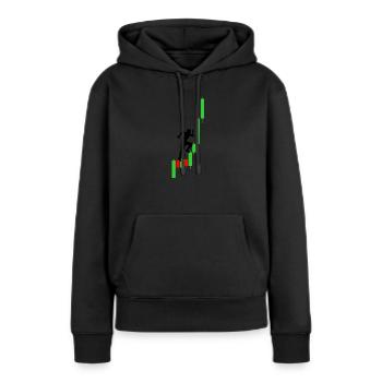 commerce - Sweat à capuche Premium bio Femme - noir - Devant - Julia (174cm)