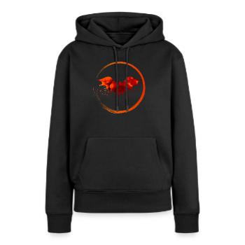Rote Fledermaus - Frauen Premium Bio Hoodie - Schwarz - Vorne - Julia (174cm)