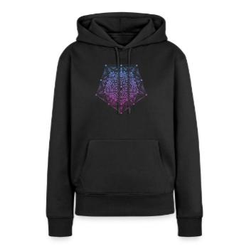 Gradient Star Dimensions du Pentagone - Sweat à capuche Premium bio Femme - noir - Devant - Julia (174cm)