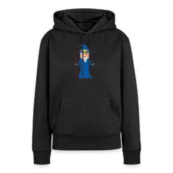 Développeur Open Sourcerer Idée drôle de cadeau - Sweat à capuche Premium bio Femme - noir - Devant - Julia (174cm)