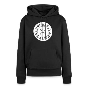 Amazigh Style - Sweat à capuche Premium bio Femme - noir - Devant - Julia (174cm)