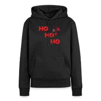 HOHOHO - Frauen Premium Bio Hoodie - Schwarz - Vorne - Julia (174cm)